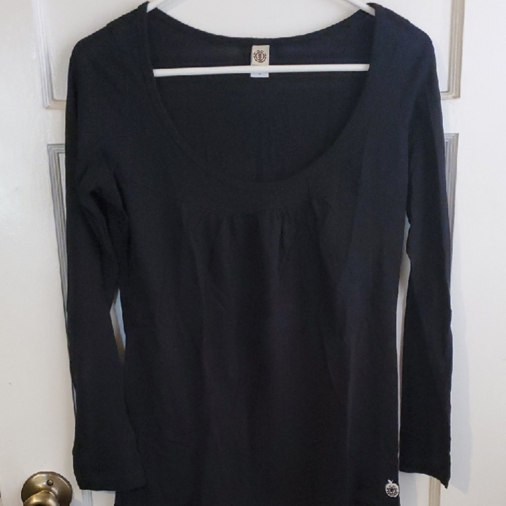 Element Black Fitted Long Sleeve Blouse